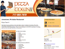 Tablet Screenshot of pizzatowntwo.com